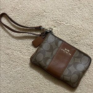 Coach Brown Wristlet